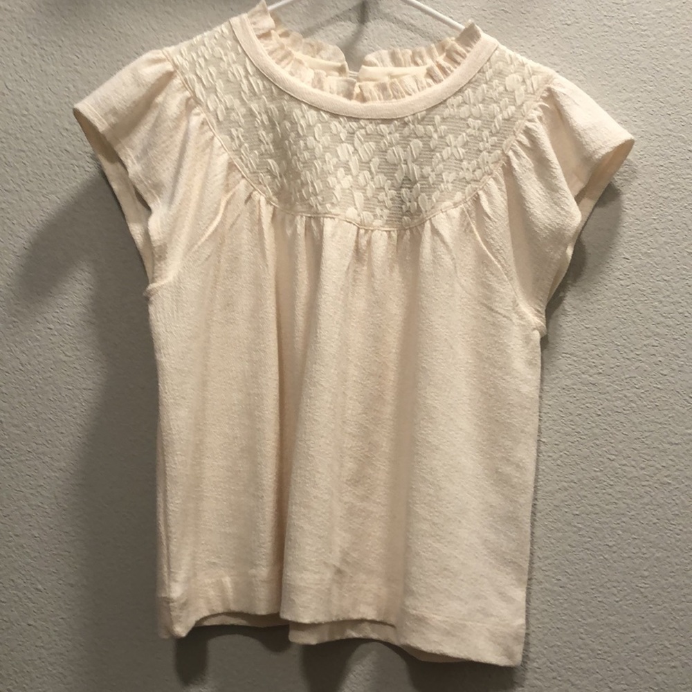 Madewell Textural Knit Ruffle-Neck Top size M - Picture 3 of 7